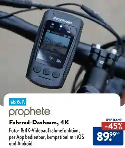 Aldi Süd prophete Fahrrad-Dashcam, 4K Angebot