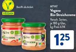 Aldi Süd MYVAY Vegane Bio-Streichcreme Angebot