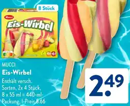 Aldi Süd MUCCI Eis-Wirbel Angebot