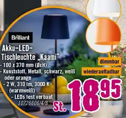 Hornbach Brilliant Akku-LED-Tischleuchte „Kaami" Angebot