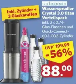 Combi Sodastream Wassersprudler Crystal 3.0 titan Vorteilspack Angebot