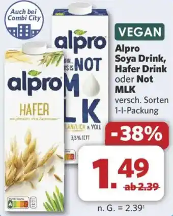 Combi Alpro Soya Drink, Hafer Drink oder Not MLK Angebot