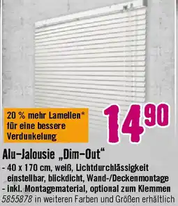 Hornbach SOLUNA Alu-Jalousie „Dim-Out" Angebot