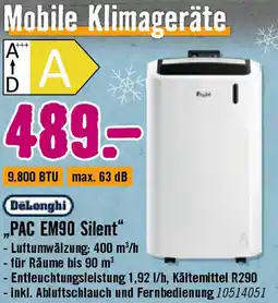 Hornbach DeLonghi Mobile Klimageräte „PAC EM90 Silent" Angebot