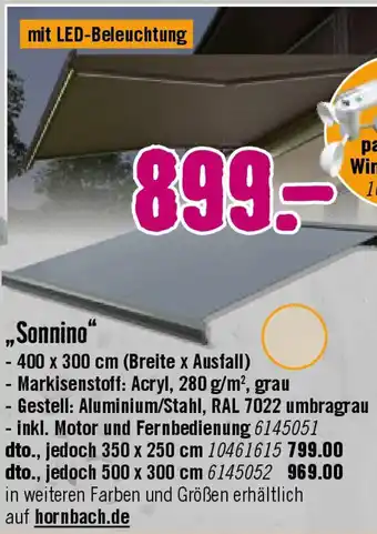 Hornbach Kassettenmarkisen Sonnino Angebot