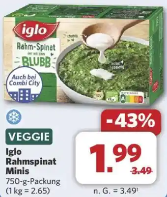 Combi Iglo Rahmspinat Minis Angebot