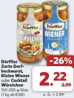 Combi Dörffler Zarte Dorfbockwurst, Kleine Wiener oder Cocktail Würstchen Angebot