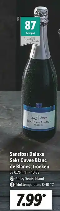 Lidl Sansibar deluxe sekt cuvee blanc de blancs Angebot