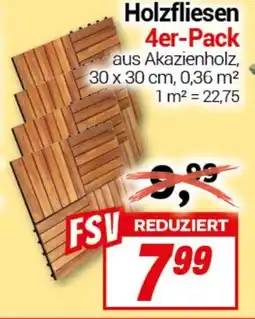 CENTERSHOP Holzfliesen 4er-Pack Angebot