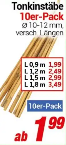 CENTERSHOP Tonkinstäbe 10er-Pack Angebot