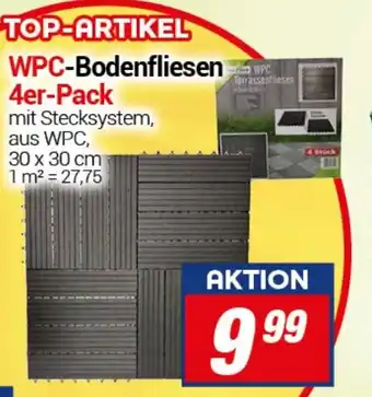 CENTERSHOP WPC-Bodenfliesen 4er-Pack Angebot