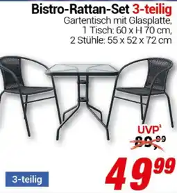 CENTERSHOP Bistro-Rattan-Set 3-teilig Angebot