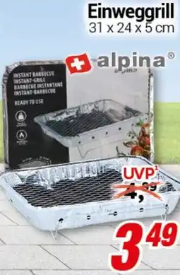 CENTERSHOP Einweggrill alpina Angebot