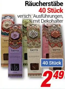 CENTERSHOP Räucherstäbe 40 Stück Angebot