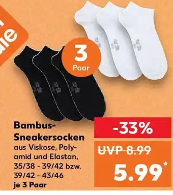 Kaufland nur die Bambus- Sneakersocken Angebot