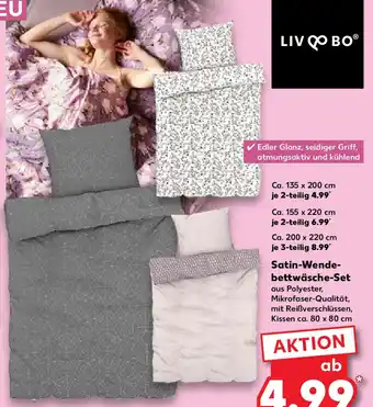 Kaufland LIV&BO Satin-Wende- bettwäsche-Set Angebot