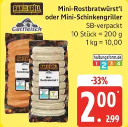 Marktkauf Mini-Rostbratwurst'l oder Mini-Schinkengriller Angebot