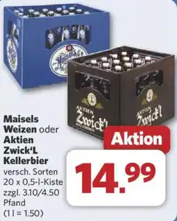 Combi Maisels Weizen oder Aktien Zwick'L Kellerbier Angebot