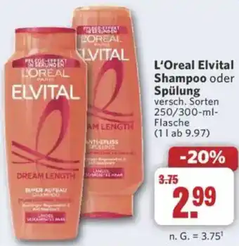 Combi L'Oreal Elvital Shampoo oder Spülung Angebot