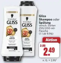 Combi Gliss Shampoo oder Spülung Angebot