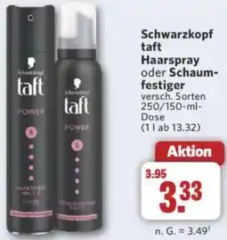Combi Schwarzkopf taft Haarspray oder Schaumfestiger Angebot