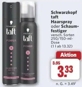 Combi Schwarzkopf taft Haarspray oder Schaumfestiger Angebot