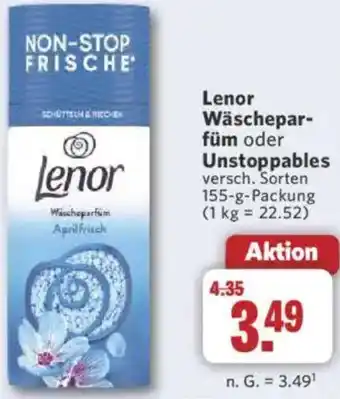 Combi Lenor Wäscheparfüm oder Unstoppables Angebot