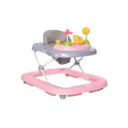 Netto Marken-Discount Bertoni Lauflernhilfe Happy Land Spielbrett, höhenverstellbar, Treppenstopper rosa Angebot