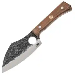 Netto Marken-Discount CJH Outdoor Kochmesser Full Tang Camping Gürtelmesser Scheide Walnuss Holz Angebot