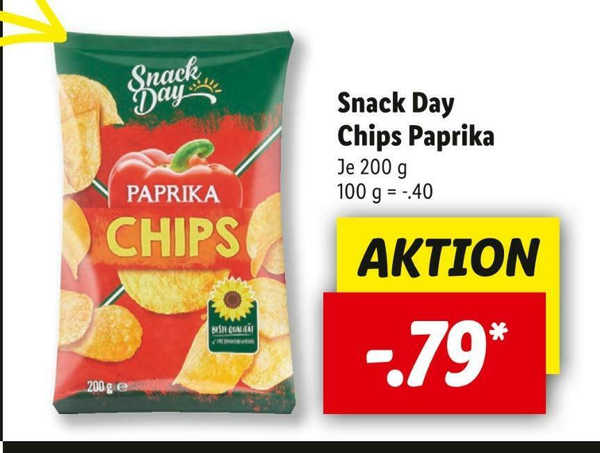 Snack day chips paprika Angebot bei Lidl