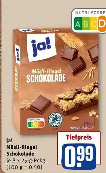 REWE Ja! müsli-riegel schokolade Angebot