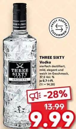 Kaufland THREE SIXTY Vodka Angebot