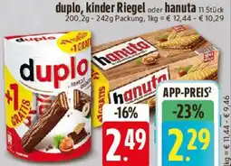 Edeka duplo, kinder Riegel oder hanuta Angebot