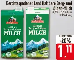 E-Center Berchtesgadener Land Haltbare Berg- und Alpen-Milch Angebot