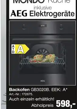 Möbel Inhofer Aeg backofen gb3020b Angebot