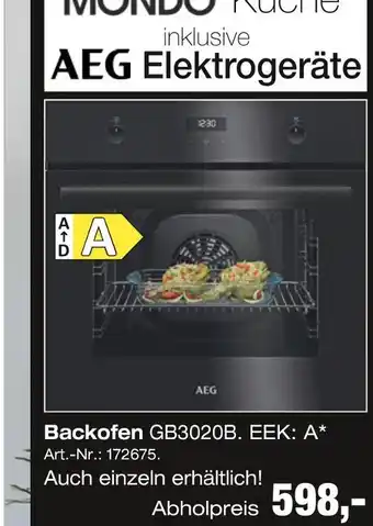 Möbel Inhofer Aeg backofen gb3020b Angebot