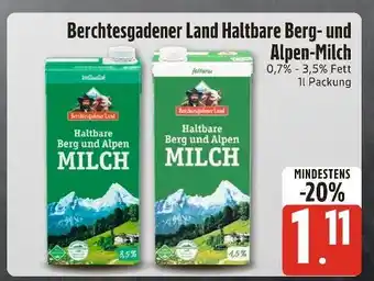 Edeka Xpress Berchtesgadener land haltbare berg- und alpen-milch Angebot