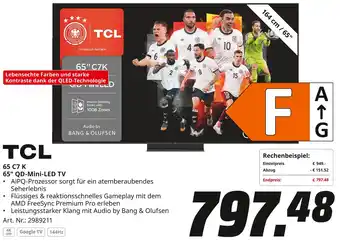 MediaMarkt Tcl 65 c7 k 65 qd-mini-led tv Angebot