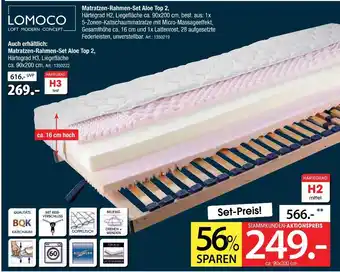 Zurbrüggen Lomoco matratzen-rahmen-set aloe top 2 Angebot