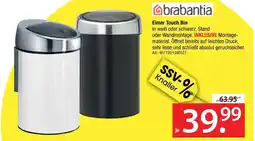 Zurbrüggen Brabantia eimer touch bin Angebot