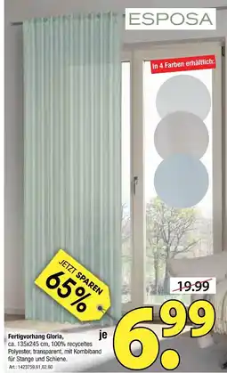 Zurbrüggen Esposa fertigvorhang gloria Angebot