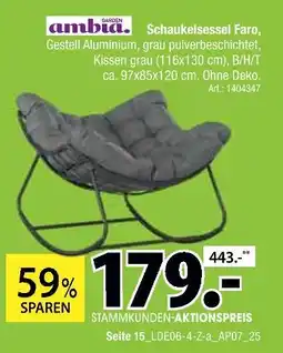 Zurbrüggen Ambia garden schaukelsessel faro Angebot