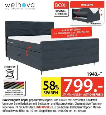 Zurbrüggen Welnova boxspringbett capri Angebot