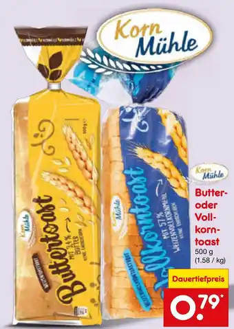 Netto Marken-Discount Buttertoast oder vollkorntoast Angebot