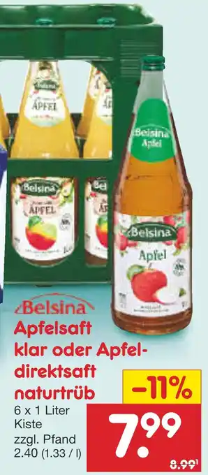 Netto Marken-Discount Belsina apfelsaft oder apfeldirektsaft Angebot
