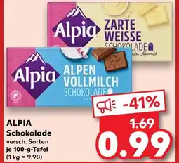 Kaufland Alpia zarte weisse schokolade Angebot