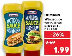 Kaufland Homann hotdog sauce sweet onion Angebot