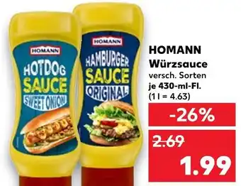 Kaufland Homann hotdog sauce sweet onion Angebot