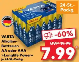 Kaufland VARTA Alkaline Batterien AA oder AAA Angebot