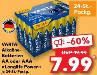 Kaufland VARTA Alkaline Batterien AA oder AAA Angebot